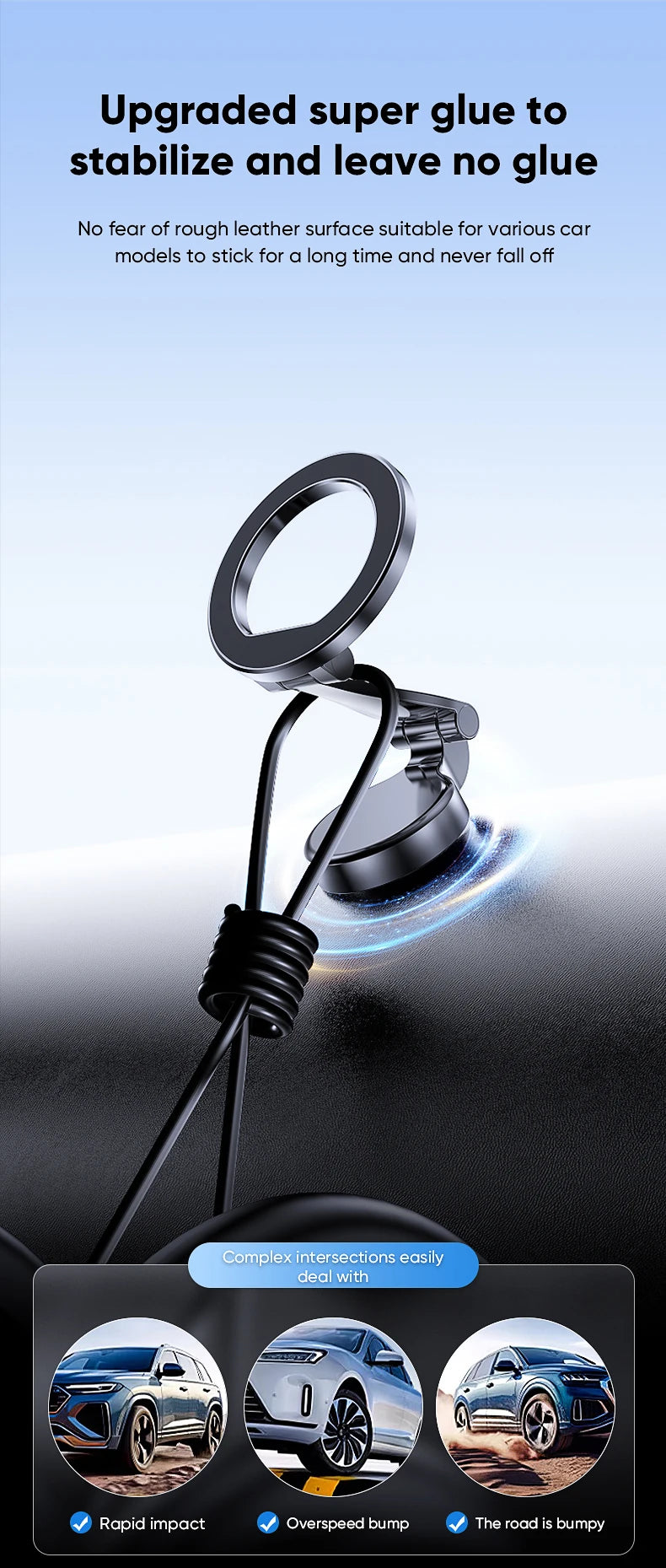 حامل جوال مغناطيسي MagSafe للسيارة بزاوية دوران 1080° – تثبيت قوي وآمن متوافق مع آيفون 15 و16 برو ماكس وبلس